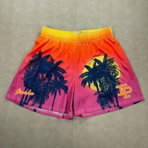 Inaka Power Shorts Mens‎ XL Mesh Gym Basketball Palm Tree Sunset Polyester